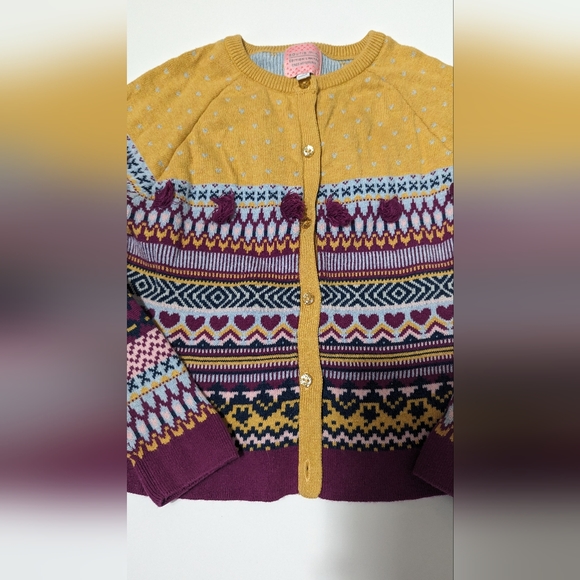 Souris Mini 2 Piece Girls Outfit, Size 5-6 Sweater/Pants, Fair Isle Pattern - Picture 4 of 12